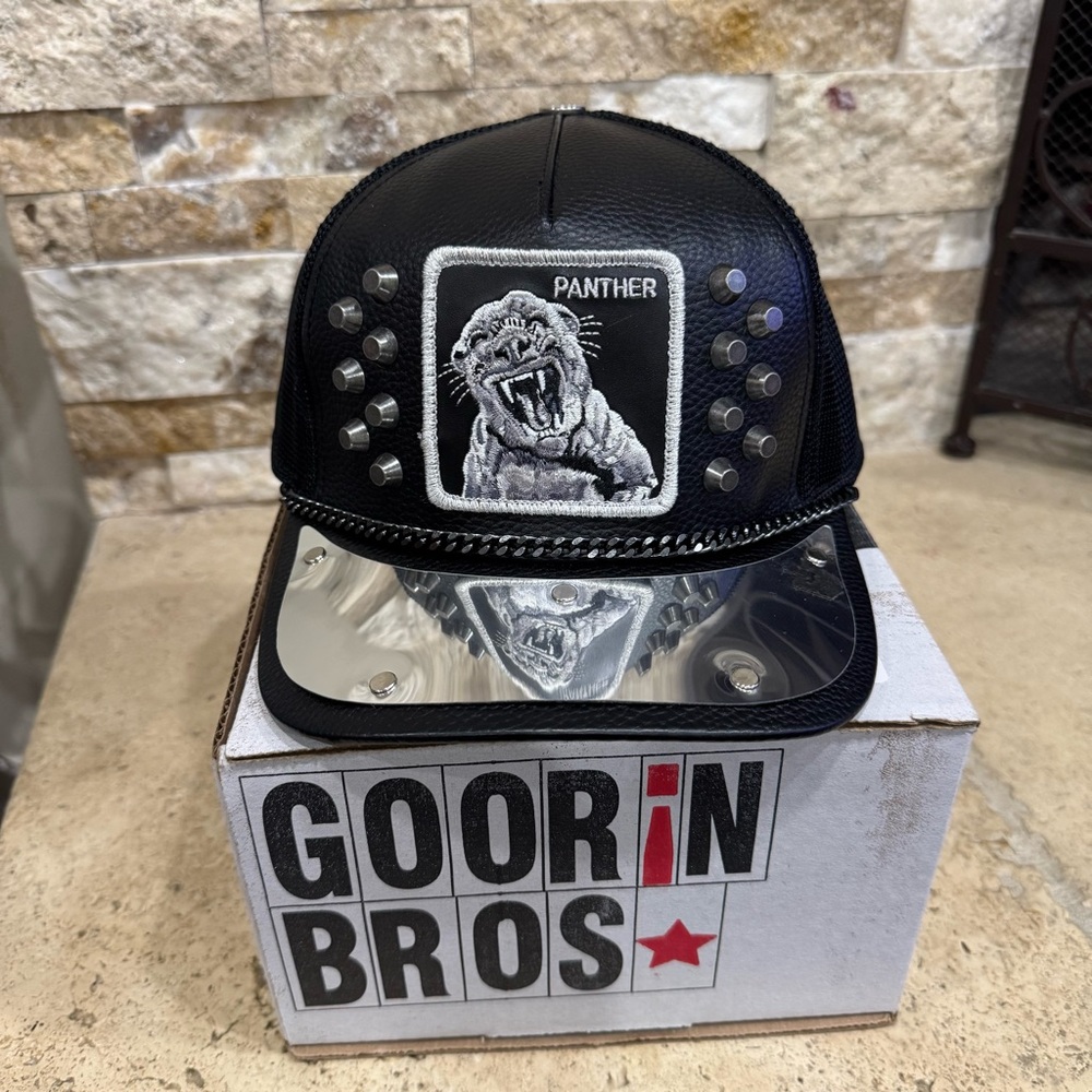 Goorin Bros Cat Scratch Fever Black Panther Animal Farm Trucker Snapback Hat NEW